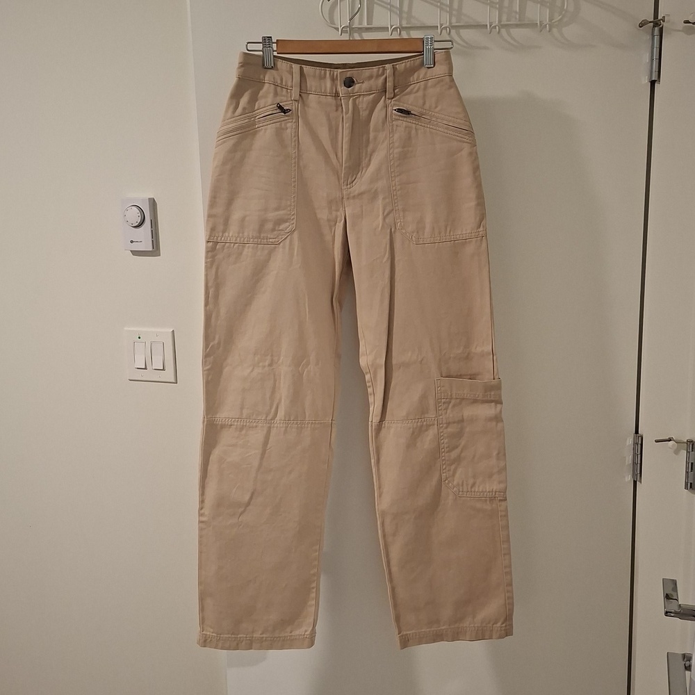 H&M Women's Tan 100% Cotton Wide-leg Cargo Pants (Size 4/US S)